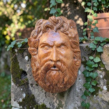 sculptuur, Fontana Dio Greco Bacco - 34 cm - Gegoten steen, Antiek en Kunst
