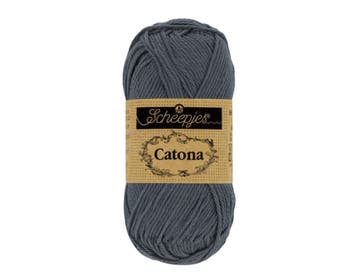 Scheepjes Catona 25g - 393 Charcoal - Haakgaren / Breigaren, Hobby en Vrije tijd, Breien en Haken, Ophalen of Verzenden, Nieuw