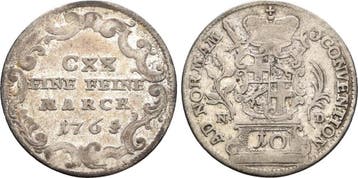 10 Kreuzer Jahr im Stempel geaendert 1765 Fulda Bistum: H..., Verzenden