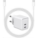 Gecertificeerde Snellader met 2 USB-C Poorten + Samsung, Telecommunicatie, Ophalen of Verzenden, Nieuw
