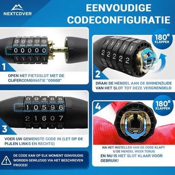 2dekans | Nextcover Cijferslot - SafeSecure - 5-Cijferig -, Ophalen of Verzenden, Zo goed als nieuw, Nextcover