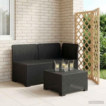 vidaXL Tweedelige Tuinbank Rattan Look PP Antraciet, Verzenden, Nieuw