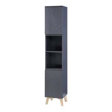 Badkamerkast Overath kolomkast 160x30x30 cm grijs en houtkle, Verzenden, Nieuw
