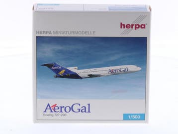 Schaal 1:500 Herpa 507905 Boeing 727-200 AeroGal Reg. HC-..., Ophalen of Verzenden, Zo goed als nieuw