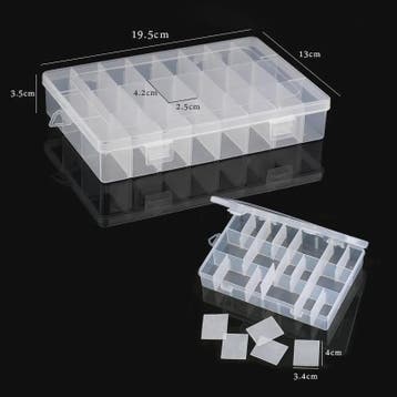 Transparante Plastic Opbergdoos met Verstelbare Vakjes - Sie, Verzenden, Nieuw