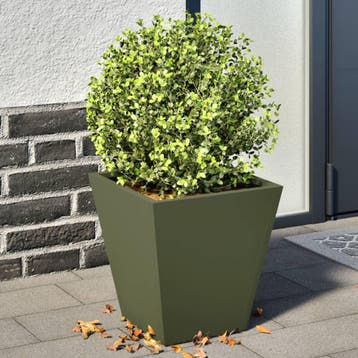 vidaXL Plantenbakken 2 st 30x30x30 cm staal olijfgroen, Verzenden, Minder dan 60 cm, Nieuw, Metaal