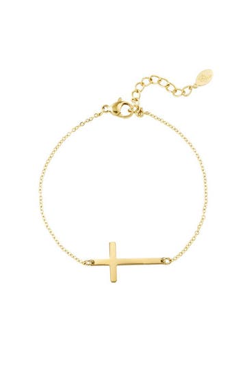 Goudlief Armband kruisje (Charme armbanden, Armbanden), Verzenden, Nieuw, Zilver, Overige materialen