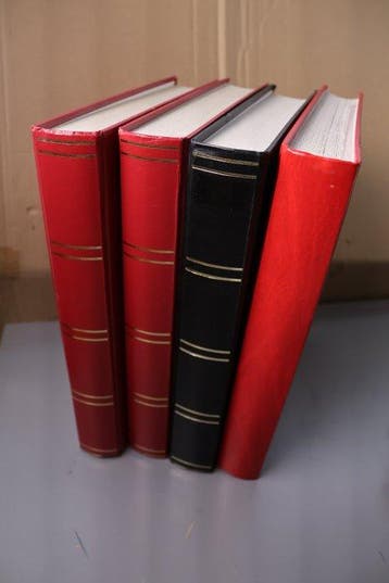 Wereld - 3 lege model Leuchtturm stockboeken + 1 leeg Mandor, Gestempeld
