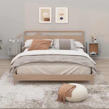 vidaXL Nachtkastjes 2 st wandgemonteerd 50x30x47 cm grijs, Huis en Inrichting, Slaapkamer | Nachtkastjes, Minder dan 45 cm, Verzenden