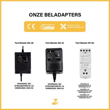 Tool Meister BA18 - 18V/1A AC/AC Adapter voor Smart Deurbel, Huis en Inrichting, Ophalen of Verzenden, Zo goed als nieuw