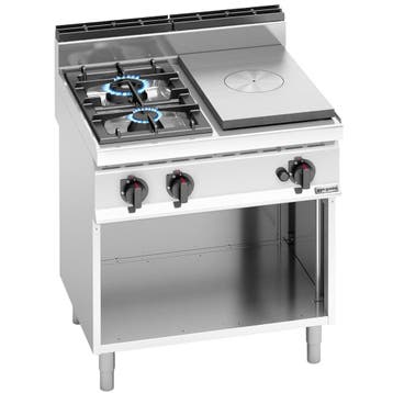 GGM Gastro | Gas platenfornuis - 17,5 kW - 2 branders |, Verzenden