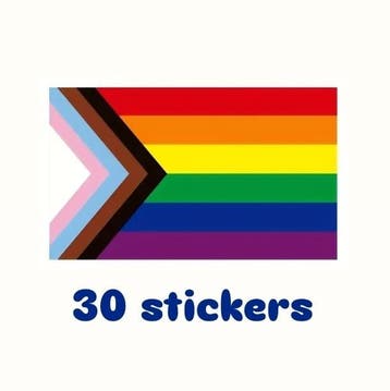30 stickers pride vlag -  LGBTQ+ - trots (Per 30 stuks), Ophalen of Verzenden, Nieuw, Sticker