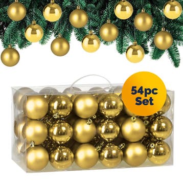 Kerstballen Goud 54-delig (Kerst artikelen, Interieur), Verzenden, Nieuw