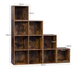 Boekenrek met 10 Open Vakken – Houten Wandkast, Huis en Inrichting, Kasten | Boekenkasten, Verzenden, Nieuw