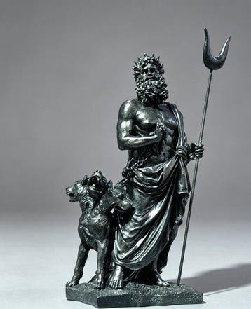 sculptuur, Hades with Cerberus - 29 cm - Hars