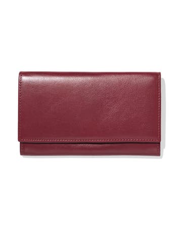 HEMA Portemonnee met flap leer donkerrood, Verzenden, Nieuw