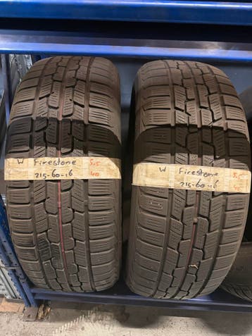 215-60-16 Firestone Winterbanden 5.5mm Inc Montage 215 60 16, Ophalen, 16 inch, Winterbanden, Band(en)