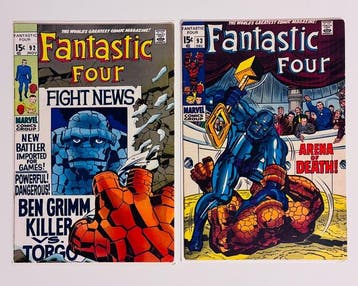 Fantastic Four #92 #93 - 2 Comic - Eerste druk - 1969, Nieuw