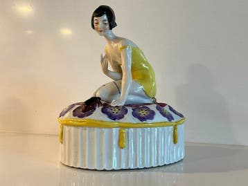 Koektrommel - Porselein - Art deco Bonbonniere