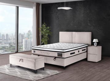 Opberg Boxspring Montana, Huis en Inrichting, Verzenden, Nieuw, Beige