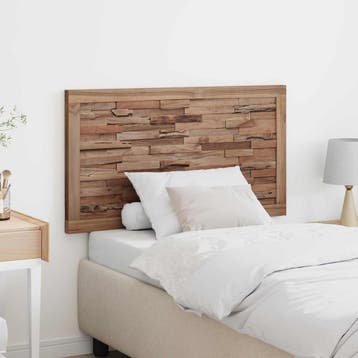 vidaXL Bed Hoofdbord Naturel Massief Teakhout, Verzenden, Nieuw, Bruin, Hout