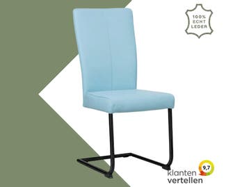 Leren eetkamerstoel Dry - Toledo Sky Blue (lichtblauw) -, Blauw, Nieuw, Leer, Ophalen of Verzenden