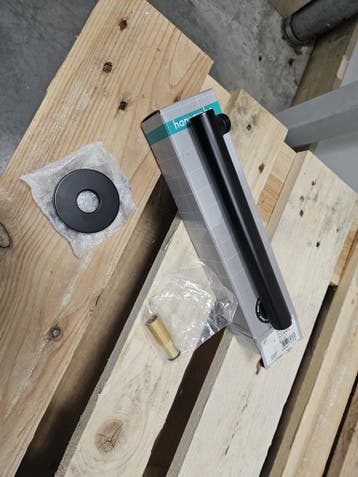 Hansgrohe Vernis Blend Douche-arm Mat Zwart 24 cm, Doe-het-zelf en Verbouw, Ophalen of Verzenden, Nieuw, Douche