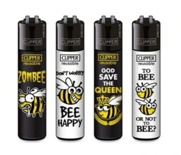 Clipper aansteker - Printed Bees - CP11 (4 stuks), Verzenden, Nieuw