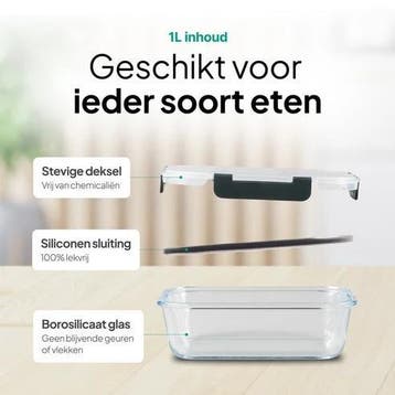 Vershoudbakjes Glas - 10 stuks - Meal Prep Bakjes - Diepvrie, Verzenden, Zo goed als nieuw, Magnetronbestendig