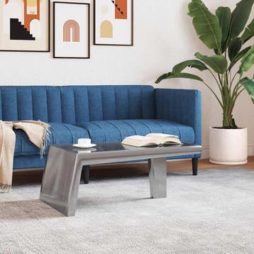 vidaXL Salontafel Aviator vintage luchtvaartstijl aluminium, Verzenden, Nieuw, Metaal, 50 tot 100 cm