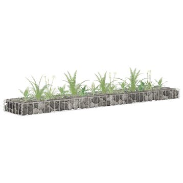 vidaXL Gabion plantenbak verhoogd 180x30x10 cm, Tuin en Terras, Bloembakken en Plantenbakken, Minder dan 30 cm, 100 cm of meer