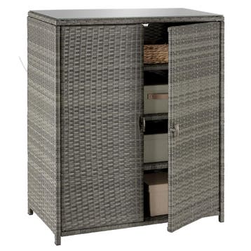 Rotan tuinkast Monza, aluminium frame, 4 vakken - grijs, Tuin en Terras, Verzenden, Nieuw