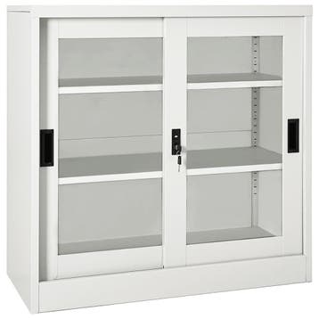 vidaXL Roldeurkast 90x40x90 cm staal lichtgrijs, Verzenden, Nieuw