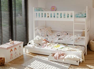 Stapelbed met Lade Bas - 3-persoons | Wit, Verzenden, Nieuw, Stapelbed