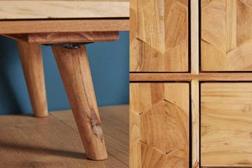 Massief houten dressoir MYSTIC LIVING 140cm naturel acacia, Ophalen of Verzenden, Nieuw