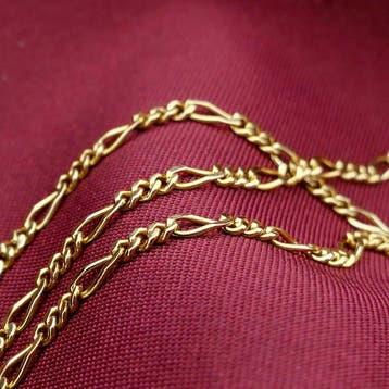 Gouden Figaro schakelketting, Sieraden, Tassen en Uiterlijk, Kettingen, Ophalen of Verzenden, Gebruikt, Goud, Goud