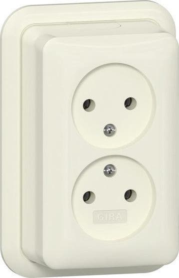 Gira Dubbele Stopcontact 16A 250V Opbouw Wit - 479110, Verzenden, Nieuw, Overige typen
