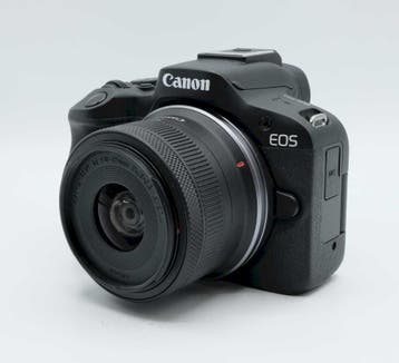 Canon EOS R50 Black + RF-S 18-45 IS STM OCCASION (094), Ophalen of Verzenden, Zo goed als nieuw