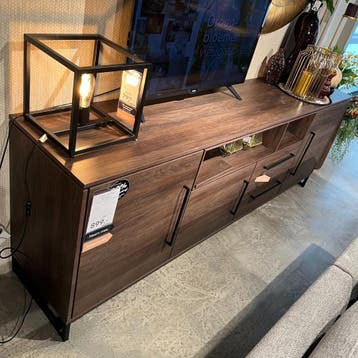 Scuro Dressoir Dark Almond Decor 222cm - Pronto Wonen, Ophalen of Verzenden, Nieuw, 200 cm of meer, Modern