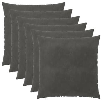 vidaXL Kussensloop 6 pcs HEERLEN Donkergrijs 55 x 55 cm, Verzenden, Nieuw