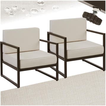 Tuin-loungefauteuil Comosa, XXL-kussens - Set van 2, Verzenden, Nieuw