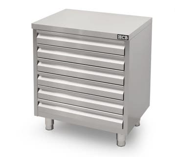 HCB Werkkast - 6 lades - 70 cm - RVS, Verzenden, Nieuw in verpakking