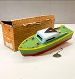 Zeldzame Vintage Japanse Houten Motorboot (Jaren 1950) –