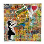 Koen Betjes (1992) - Banksy Girl with Balloon x Comics, Antiek en Kunst