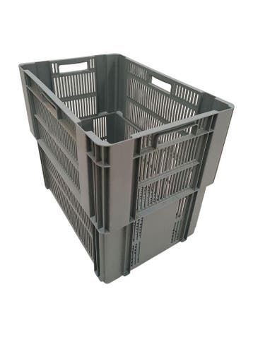 Nestbare Stapelkrat, 600x400x500 mm, euronorm, grijs, 40 tot 60 cm, 50 tot 75 cm, Nieuw, Ophalen of Verzenden