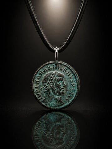 Oud-Romeins, Keizerrijk Brons Follis van Maximianus-hanger –