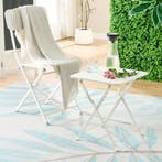 Tuintafel Vegårshei opvouwbaar 45x40x40 cm wit [en.casa], Tuin en Terras, Tuintafels, Verzenden, Nieuw