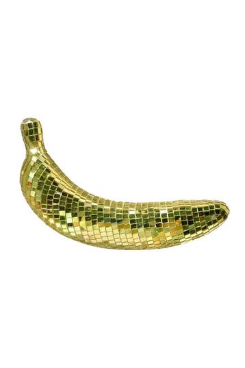 KIMU® Banaan Spiegeltjes Goud Bananen Fruit Discobal Beeld S, Hobby en Vrije tijd, Feestartikelen, Ophalen of Verzenden, Nieuw