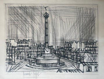 Bernard Buffet (1928-1999) - La place de la Bastille, Antiek en Kunst
