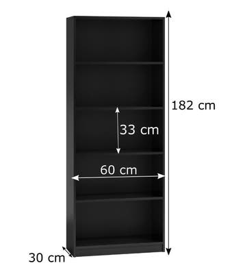 Boekenkast  zwart 60 cm breed (Boekenkasten, Woonkamer), Huis en Inrichting, Kasten | Boekenkasten, Verzenden, Nieuw, 50 tot 100 cm